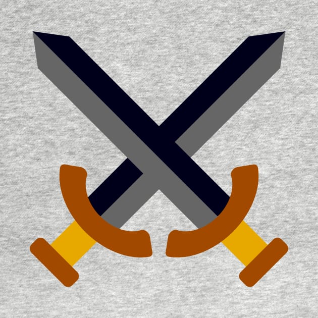 Minimalist Crossed Swords Icon (Dark) by Graograman